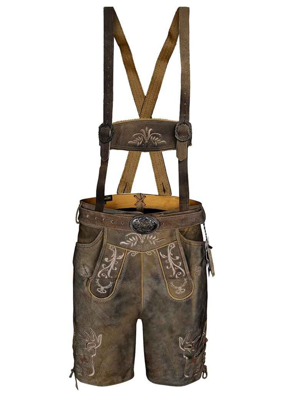 Men’s Suede Lederhosen Oktoberfest German Outfit Klose with Belt